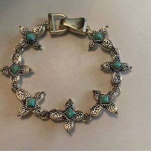 Silver Bracelet Crosses With Turquoise Stones